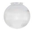 8" Diameter Ribbed Ball Shade, 4" Lip Fitter, Closed Bottom (08803)