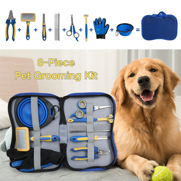 8-Piece Dog Grooming Kit – Professional Pet Grooming Set for Dogs & Cats