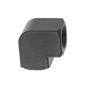 9/16 Inch Tall Satin Black Finish Brass 90 Degree Rounded Arm Back, 1/8F