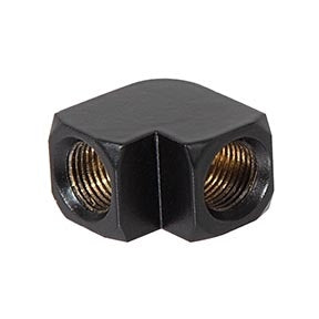 9/16 Inch Tall Satin Black Finish Brass 90 Degree Rounded Arm Back, 1/8F