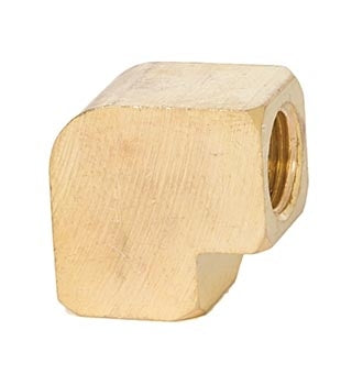 9/16 Inch Tall Unfinished Brass 90 Degree Rounded Arm Back, 1/8F
