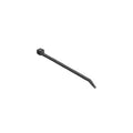 Black acid-resistant cable tie on white background, used for secure cable management