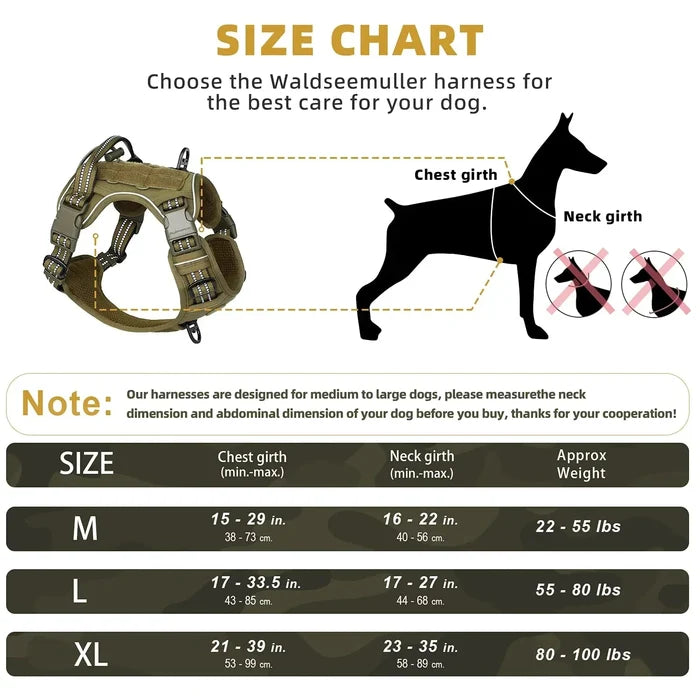 Adjustable Anti-Pull Dog Harness | Tactical MOLLE System - Reflective & Secure Fit