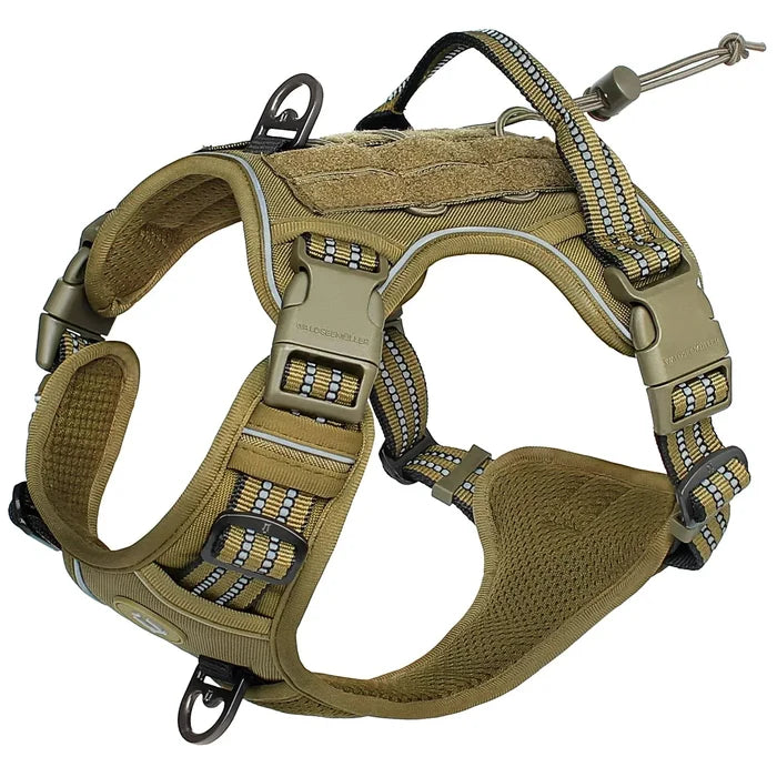 Adjustable Anti-Pull Dog Harness | Tactical MOLLE System - Reflective & Secure Fit