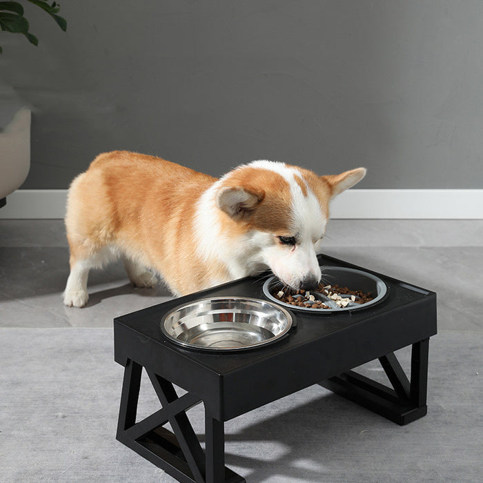 Adjustable Elevated Stainless Steel Pet Slow Feeding Bowl