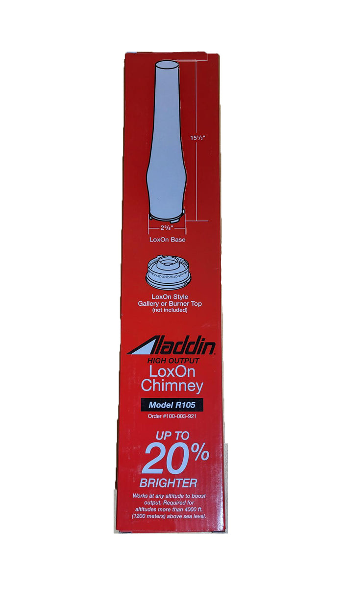 Aladdin Brand Lox-On High Altitude Chimney, 2 5/8" Fitter, 15 1/2" Tall (57959)