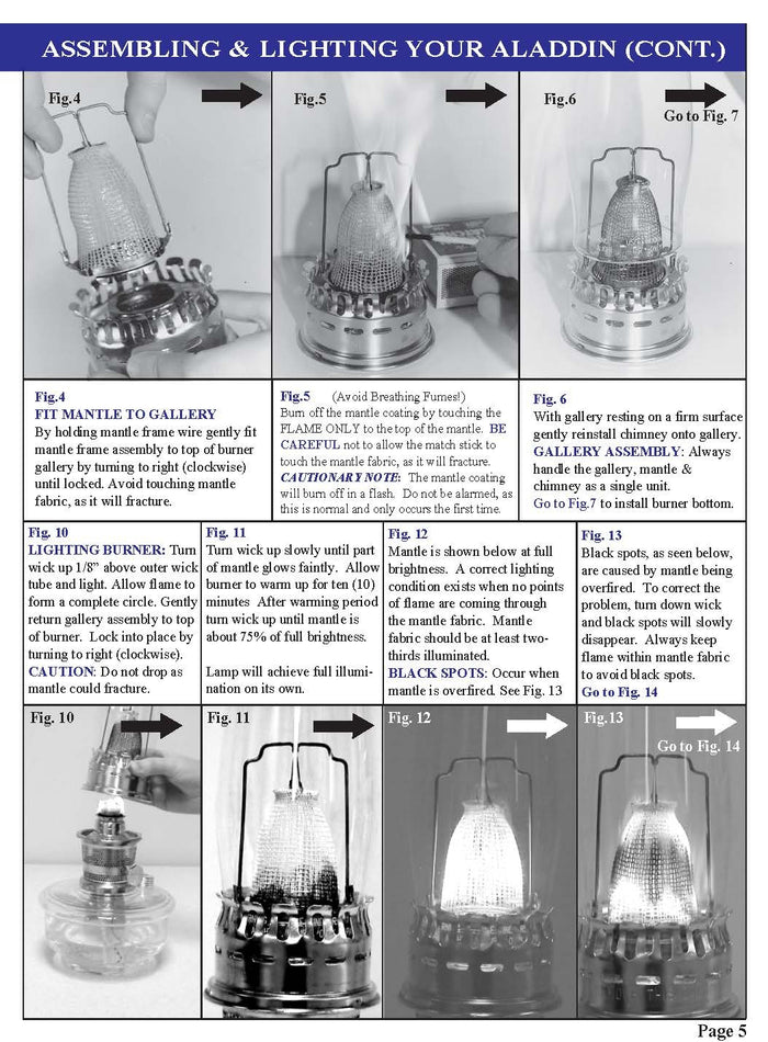 Aladdin Lox-On Mantle for Models 12, A, B, C, No. 21C,  No. 23 and No. R150