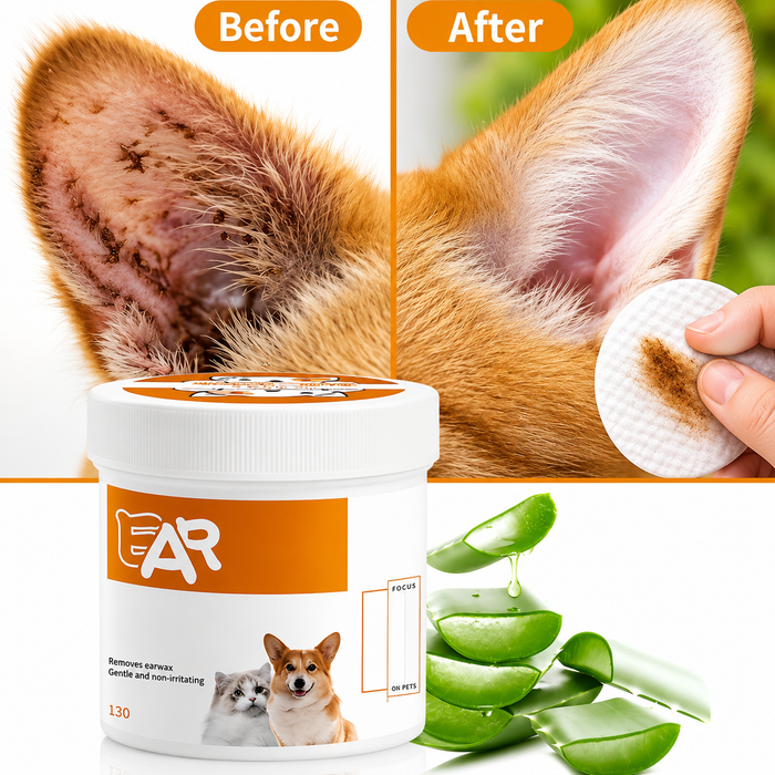 Aloe Pet Grooming Wipes for Dogs & Cats – Ear, Eye, Paw & Coat Care (130 Ct)