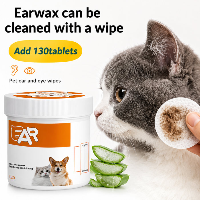 Aloe Pet Grooming Wipes for Dogs & Cats – Ear, Eye, Paw & Coat Care (130 Ct)