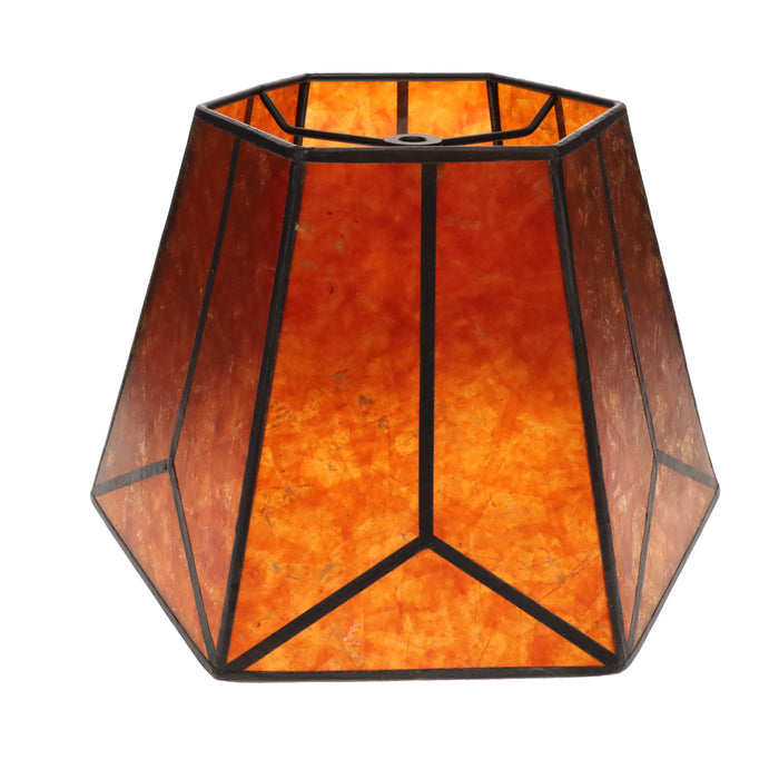Amber Hexagon Style Mica Lampshade, 1/2" Recessed Washer Fitter (05703MT)