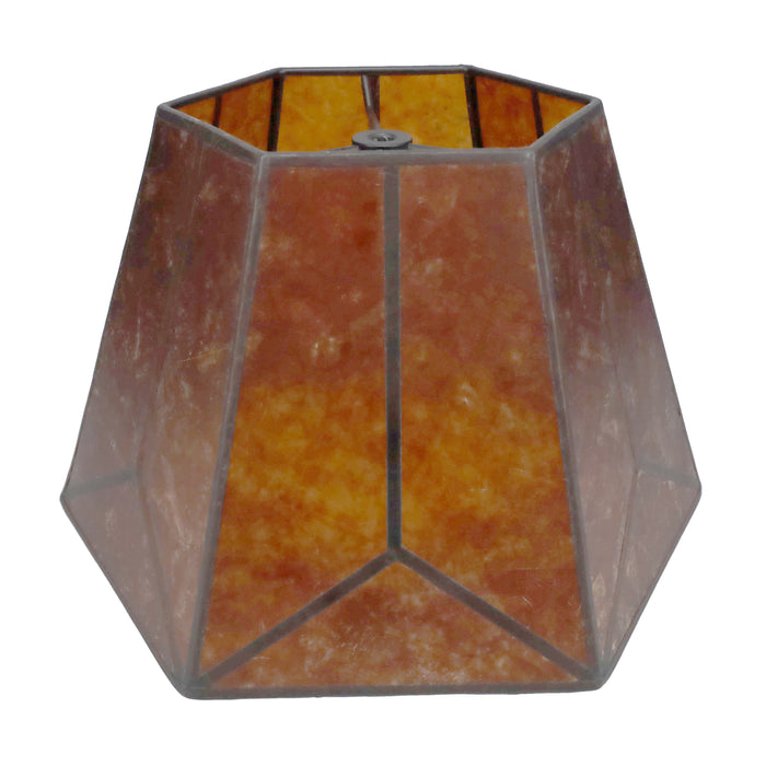 Amber Hexagon Style Mica Lampshade, 1/2" Recessed Washer Fitter (05703MT)