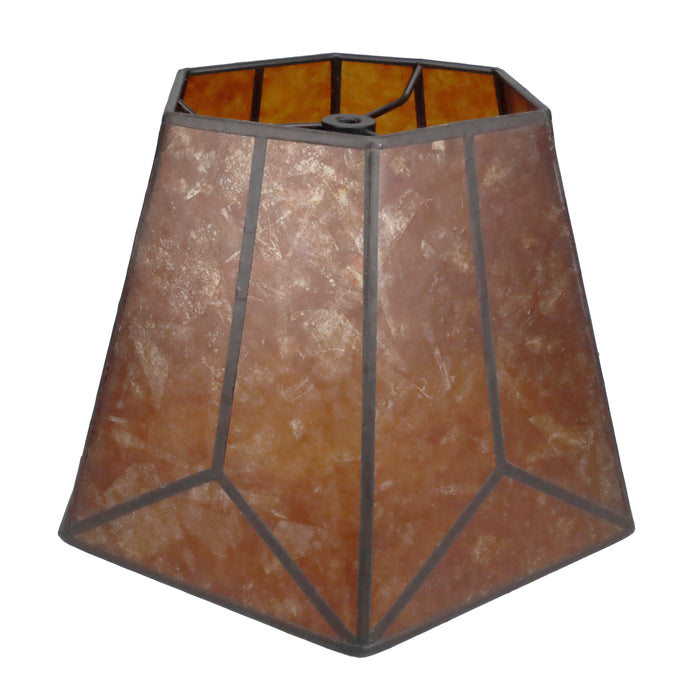 Amber Hexagon Style Mica Lampshade, 1/2" Recessed Washer Fitter (05703MT)