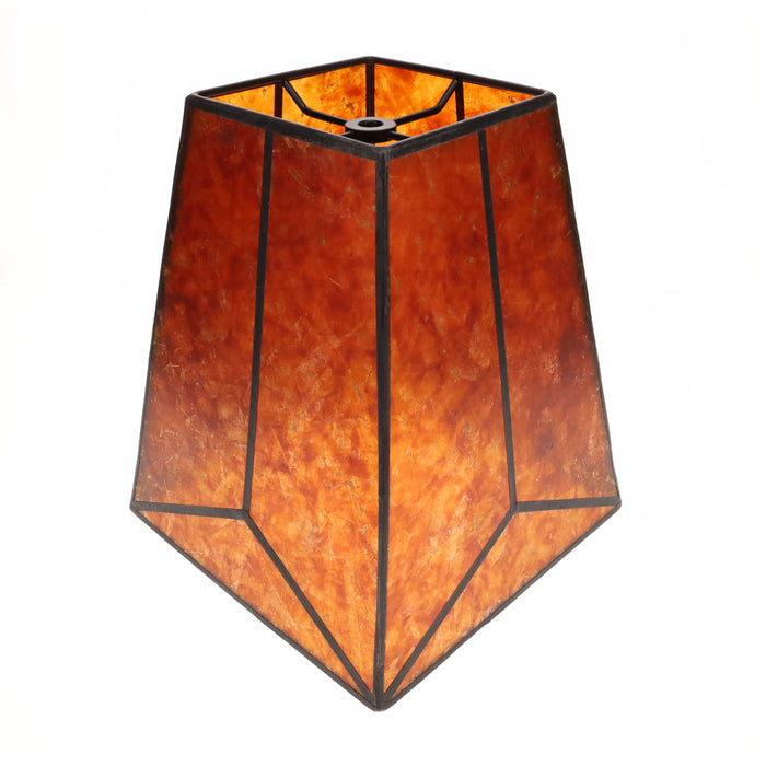 Amber Square Style Mica Lampshade, 1/2" Recessed Washer Fitter (05720MT)