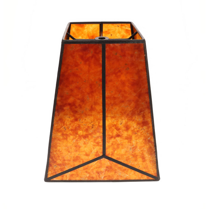 Amber Square Style Mica Lampshade, 1/2" Recessed Washer Fitter (05720MT)