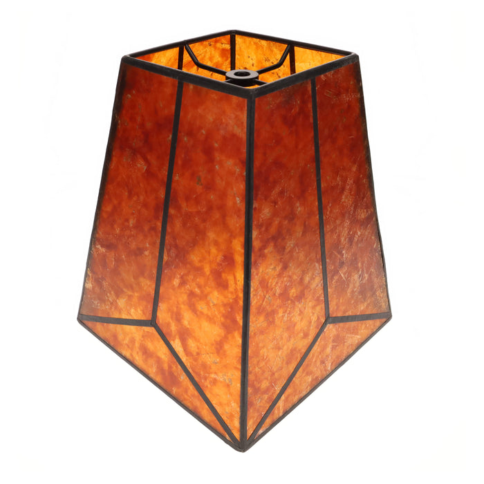 Amber Square Style Mica Lampshade, 1/2" Recessed Washer Fitter (05720MT)