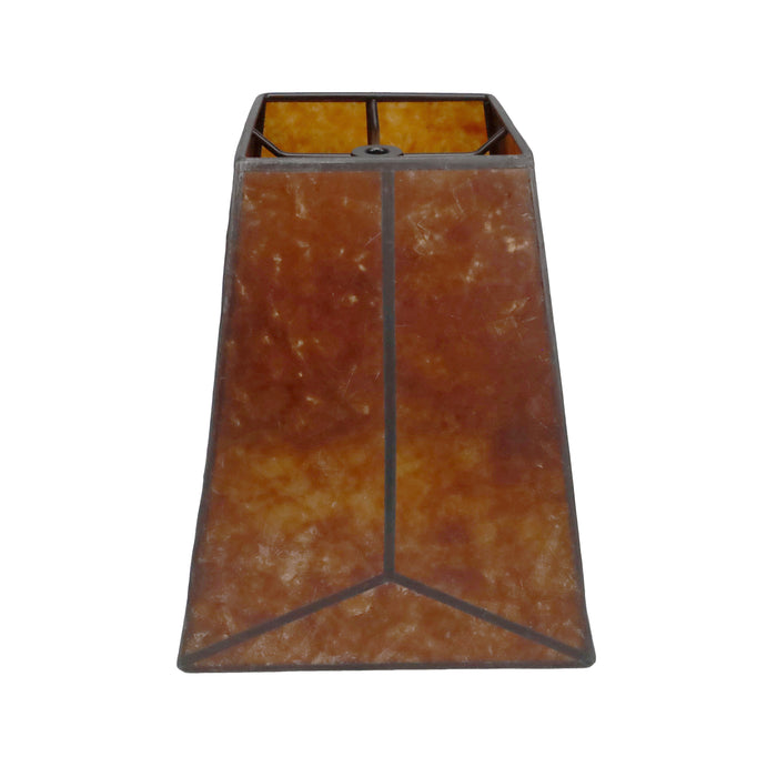 Amber Square Style Mica Lampshade, 1/2" Recessed Washer Fitter (05720MT)
