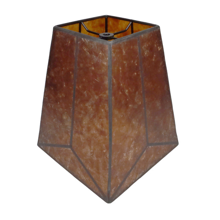 Amber Square Style Mica Lampshade, 1/2" Recessed Washer Fitter (05720MT)