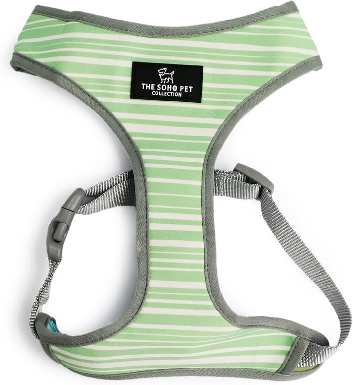 Ancol Soho Reversible Dog Harness | Green Stripe & Teal Leaf