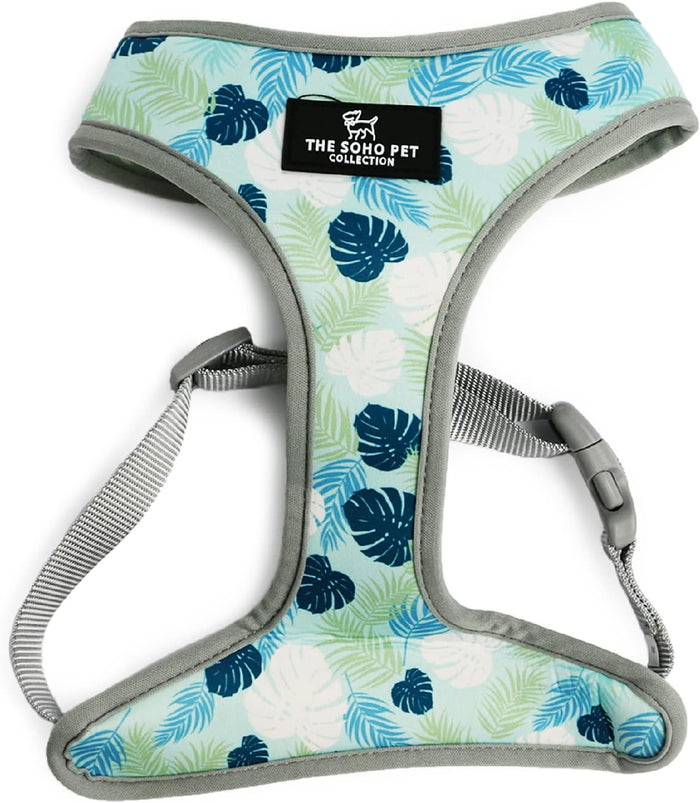 Ancol Soho Reversible Dog Harness | Green Stripe & Teal Leaf