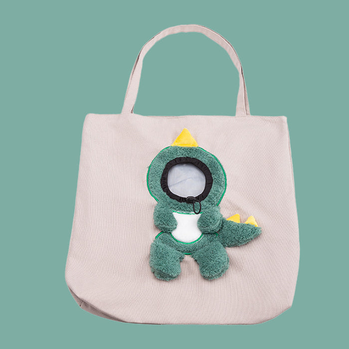 Animal-Shaped Pet Diaper Backpack with Off-Shoulder Design