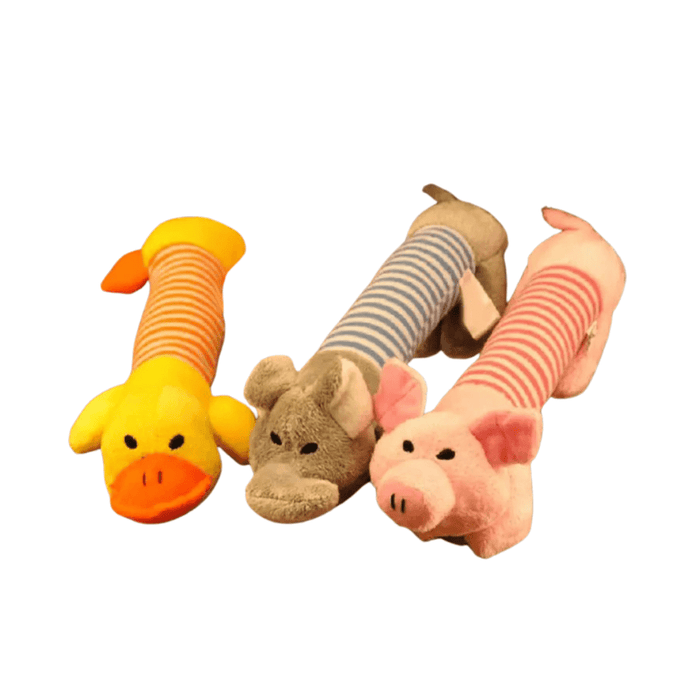 Animal Squeaky Plush Toy | Duck, Pig & Elephant - Fun & Durable Playtime Companions