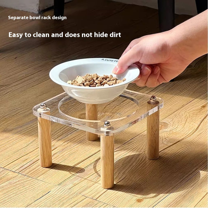 Anti-Tumble Elevated Ceramic Pet Double Feeding Bowl