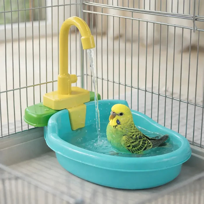 Automatic Bird Waterer for Cages – Bird Bath & Drinking Fountain with Faucet