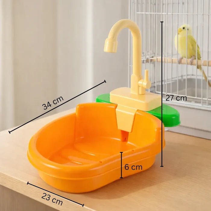 Automatic Bird Waterer for Cages – Bird Bath & Drinking Fountain with Faucet