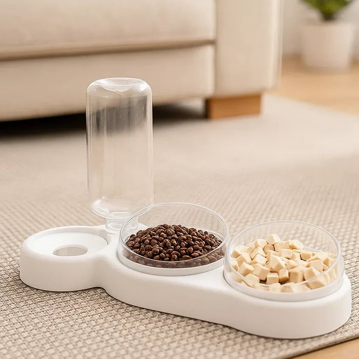 Automatic Cat Water Dispenser & Feeding Bowl – 2-in-1 Food and Water Bowl for Cats