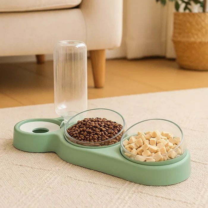 Automatic Cat Water Dispenser & Feeding Bowl – 2-in-1 Food and Water Bowl for Cats