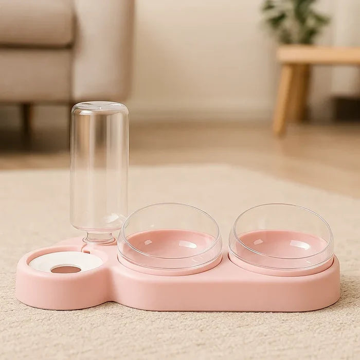 Automatic Cat Water Dispenser & Feeding Bowl – 2-in-1 Food and Water Bowl for Cats
