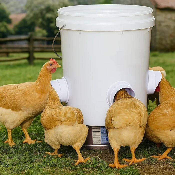 Automatic Chicken Feeder – Clean No-Waste Poultry Feeding System for Chickens & Hens