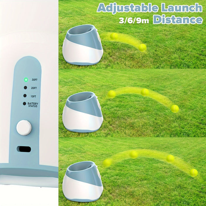 Automatic Dog Ball Launcher with Adjustable Distance & Tennis Balls