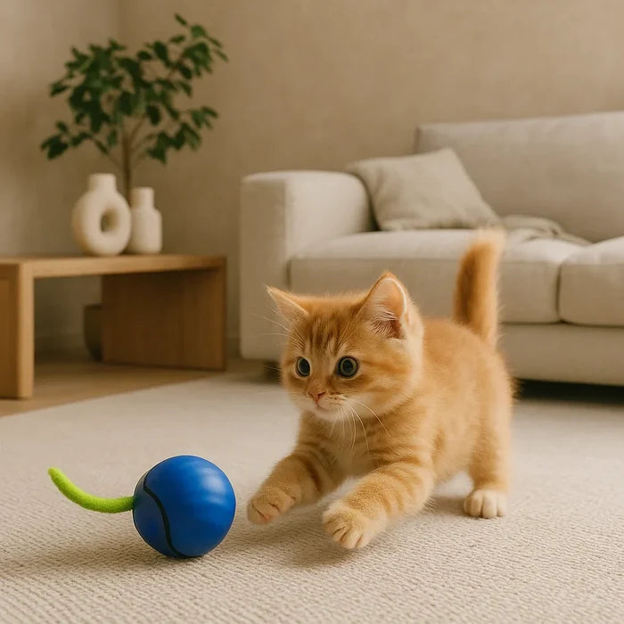 Automatic Interactive Cat Ball | Moving Toy with Tail for Active Play