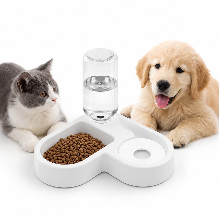Automatic Pet Water & Food Bowl – 2-in-1 Feeding Station for Dogs & Cats