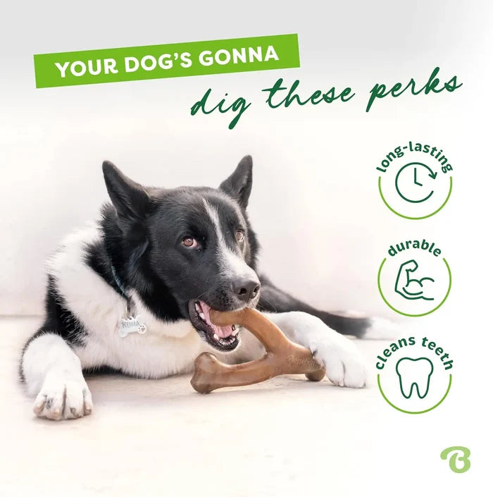 Bacon Flavored Wishbone Dog Chew Toy for Aggressive Chewers