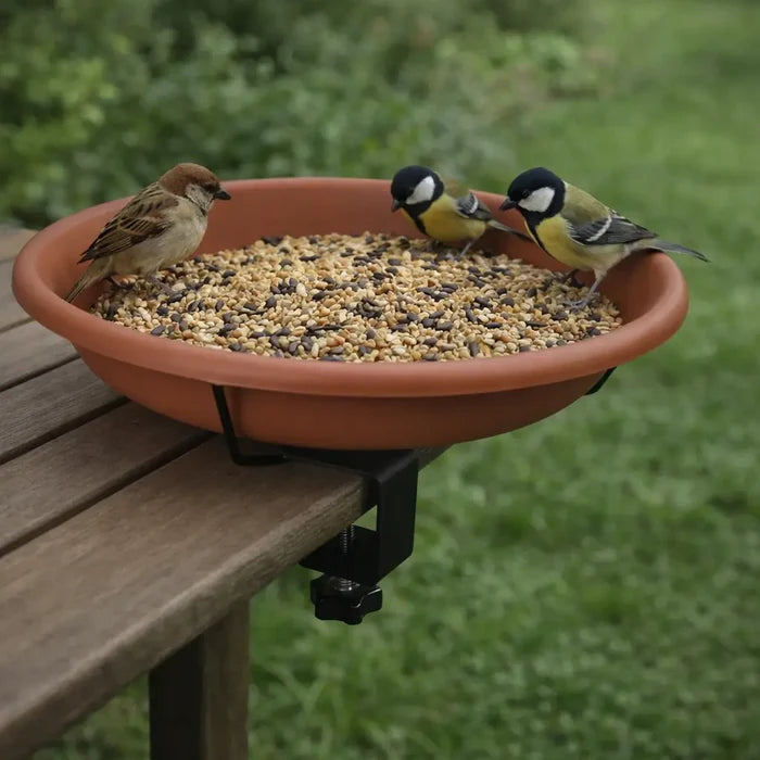 Balcony Bird Feeder & Bird Bath Station – Railing Mounted Bird Feeder