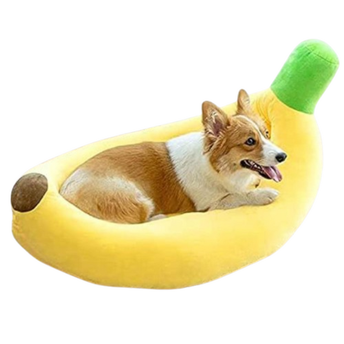 Banana Dog Bed | Washable Plush Anti-Slip Pet Bed for Large Dogs