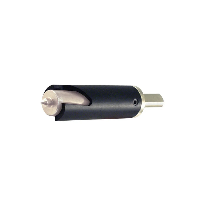 Battery post saver drill bit with pointed tip and black body, isolated on white background