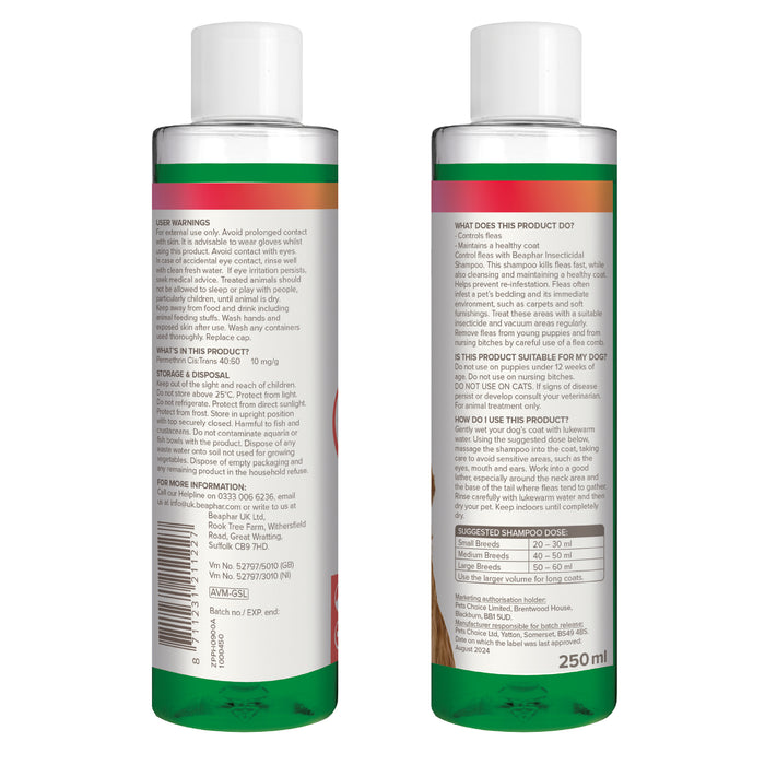 Beaphar Insecticidal Dog Shampoo | Fast-Acting Flea Control