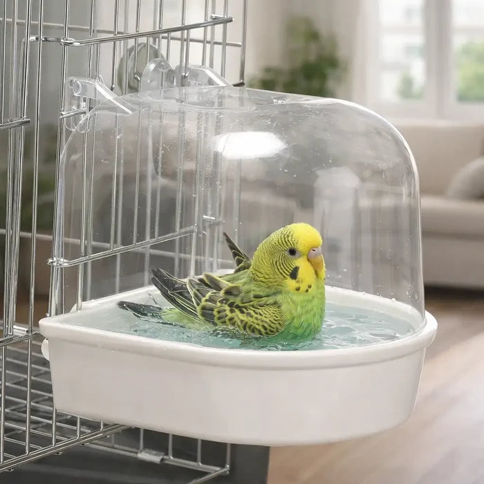 Bird Bath for Bird Cage – Splash Proof Bird Bath Box