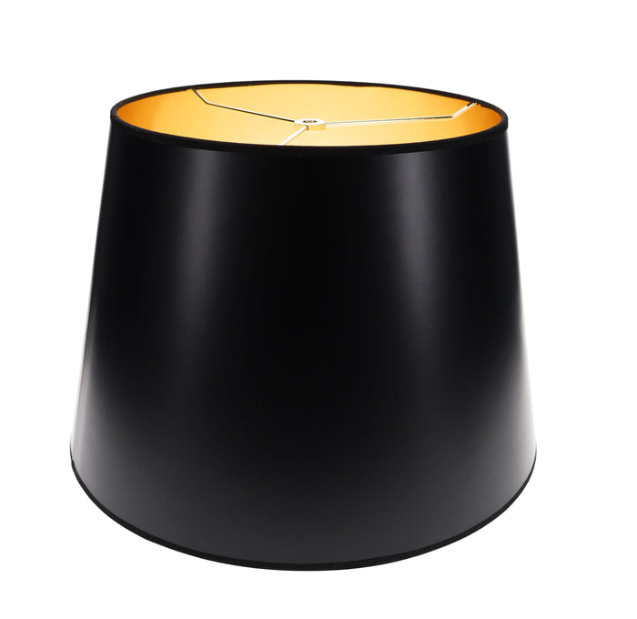 Black Paper Deep Drum Hardback Lampshade Gold Lined (07330KE)