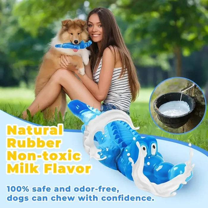 Blue Crocodile Chew Toy for Dogs | Tough Durable Toy for Heavy Chewers
