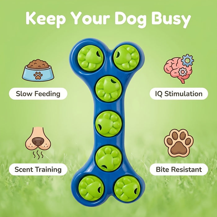 Bone-Shaped Dog Puzzle Feeder Toy for Slow Feeding & Mental Enrichment