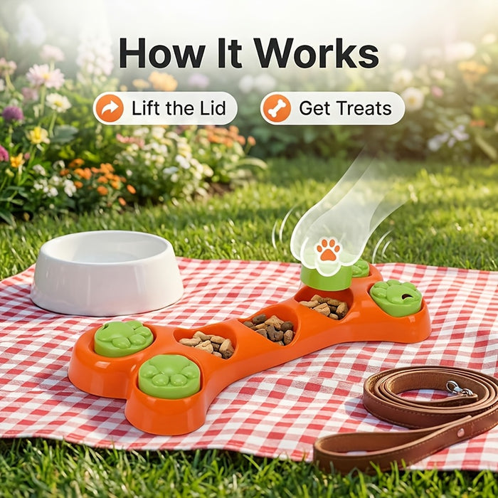 Bone-Shaped Dog Puzzle Feeder Toy for Slow Feeding & Mental Enrichment
