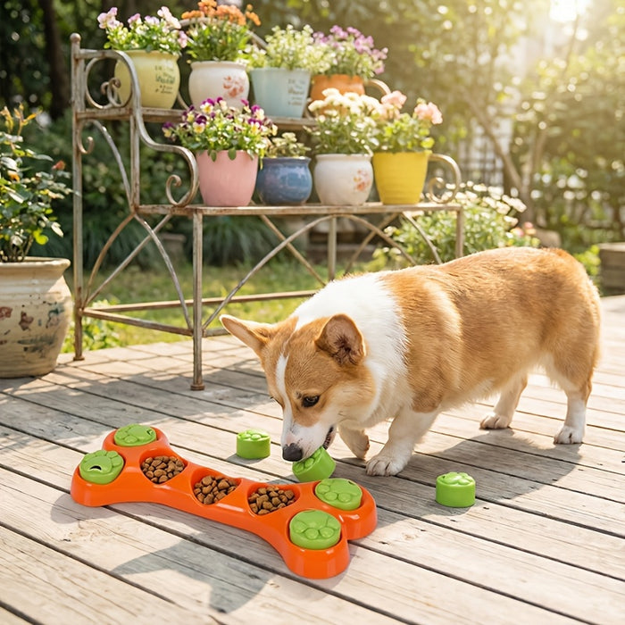 Bone-Shaped Dog Puzzle Feeder Toy for Slow Feeding & Mental Enrichment