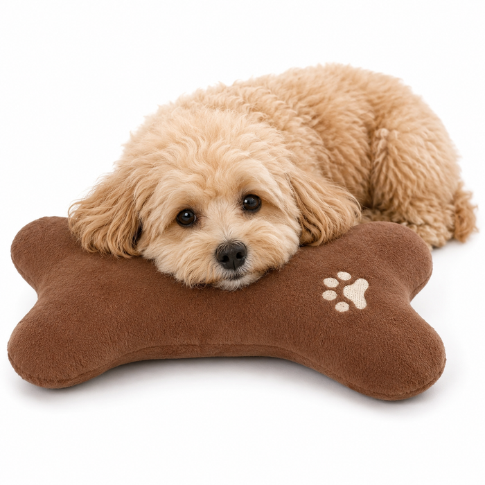 Bone-Shaped Pet Pillow for Dogs & Cats with Plush Comfort