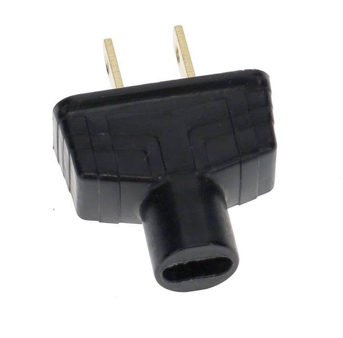 B&P Lamp Brand Early Art Deco Bakelite Style Straight Blade Plug, Polarized, Black (48580BK)