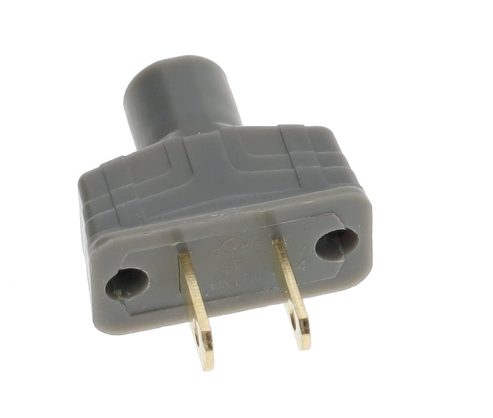 B&P Lamp Brand Early Art Deco Bakelite Style Straight Blade Plug, Polarized, Grey (48580G)