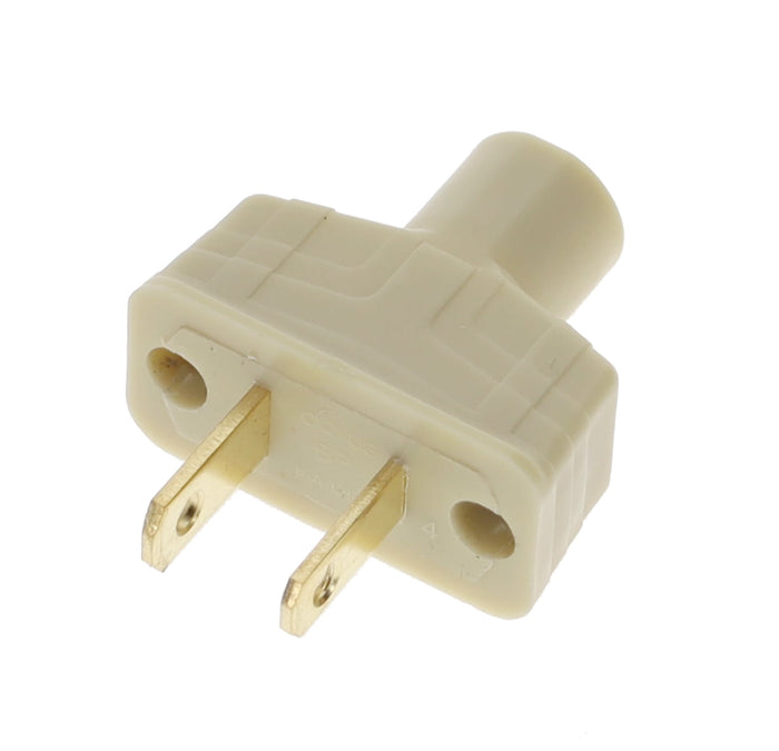 B&P Lamp Brand Early Art Deco Bakelite Style Straight Blade Plug, Polarized, Ivory (48580V)